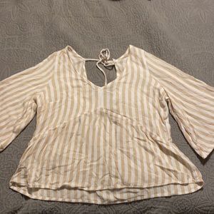 Hollister white and tan blouse
